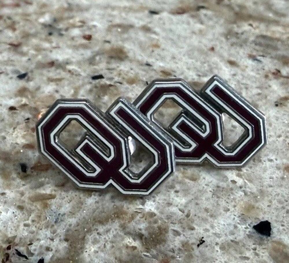 OKLAHOMA (OU) Round Earrings - Silver + Red